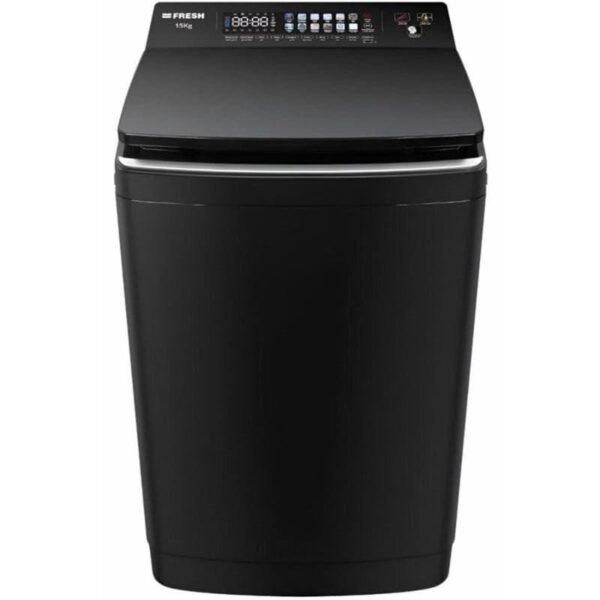 cx4cd2w1jldi1jaf2wfn_1axlkpdxrmydfjfe.jpg غسالة ملابس فريش ديجيتال فوق اوتوماتيك FTM-15B بطلمبة، تحميل علوي، 15 كجم، اسود بانوراما - Fresh-500017495