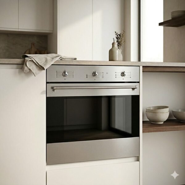 فرن غاز سميج بشواية، 70 لتر، 60 سم، فضي - SF6381X