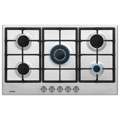 مسطح غاز اوشن بلت ان، 5 شعلة، 90 سم، ستانلس ستيل - OGHF 95 I PRO SV