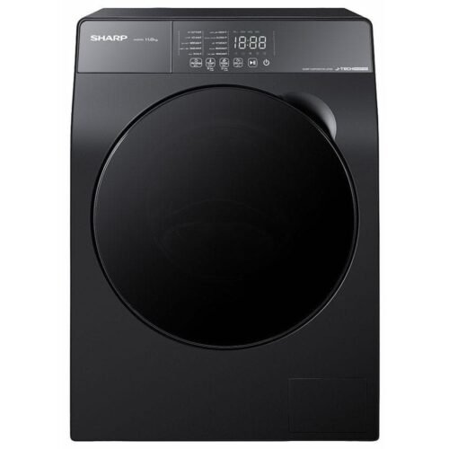 mm4rrj3nya3tjekmvpwy_tizmg9dbxr28apdd.jpg غسالة ملابس شارب K-PRO ديجيتال فول اوتوماتيك بتقنية الانفرتر، تحميل امامي، 11 كجم، رمادي غامق - ES-FS114KLE-G