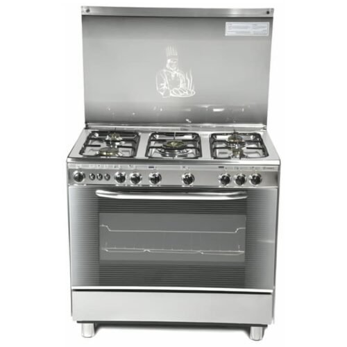 بوتجاز غاز تكنوجاز Chef Classic، 5 شعلة، 90 سم، ستانلس ستيل - 3730